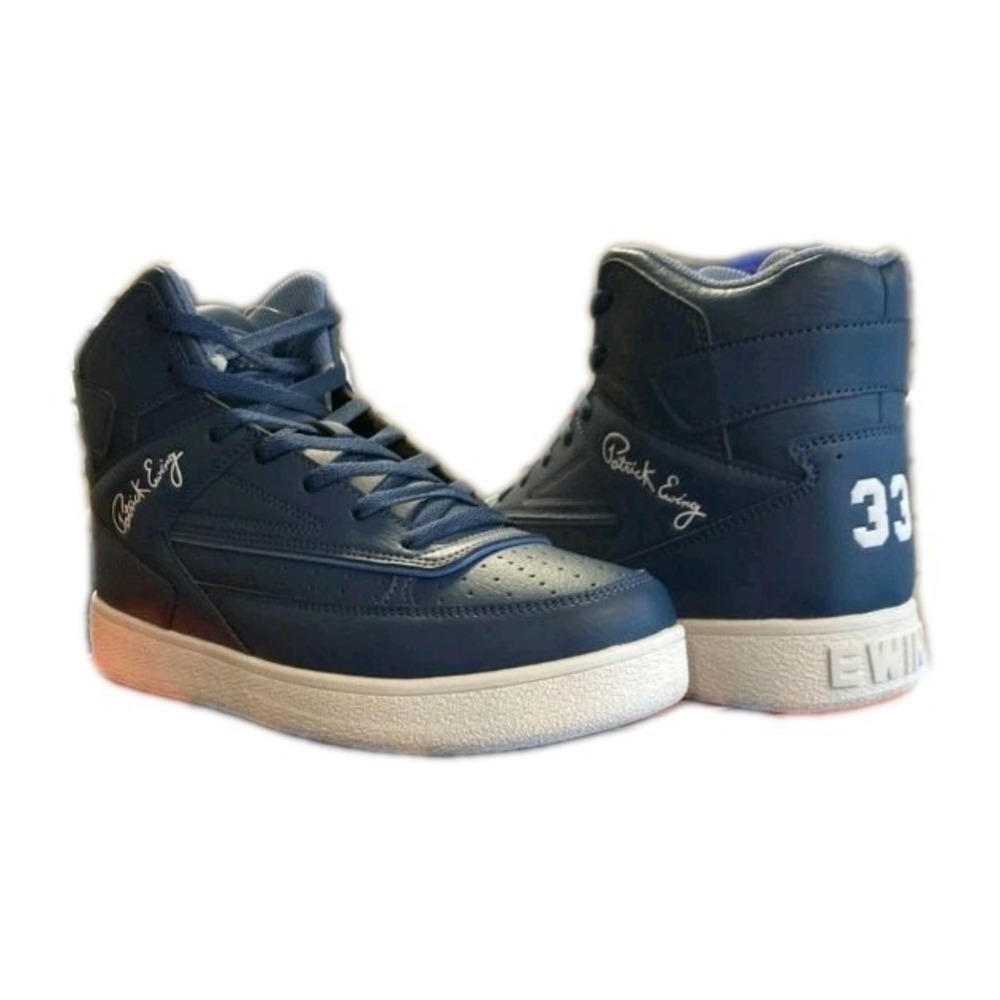New In Box Men's Sz 10.5 Patrick Ewing Orion 33 Non Strap Shoes Navy Blue/ White